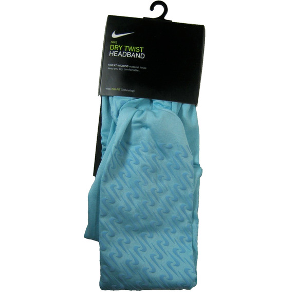Nike Wide Dry Twist Dri Fit Head Tie Mens Womens Headband OSFM Aqua Blue NWT - Picture 1 of 4